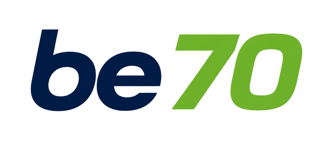 be 70 logo on the dark header